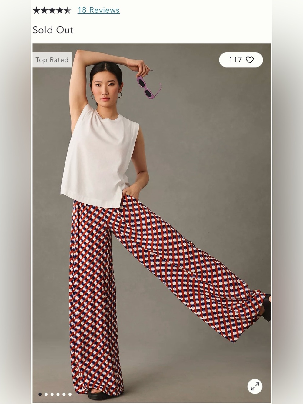 Corey Lynn Calter Anthropologie Printed Pleated Wide Leg Pants M NWT